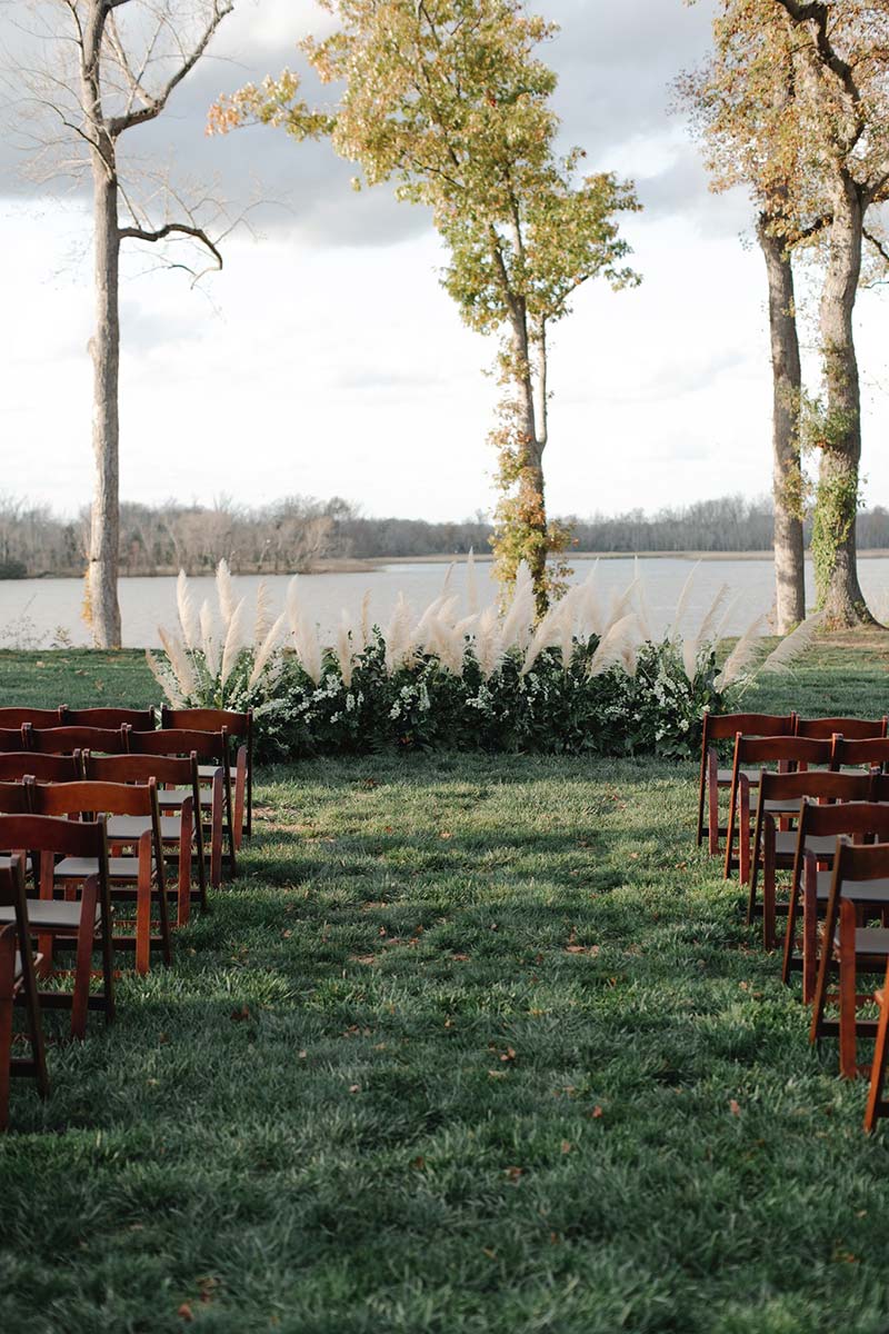 ceremony setting on the river at upper shirley plantation